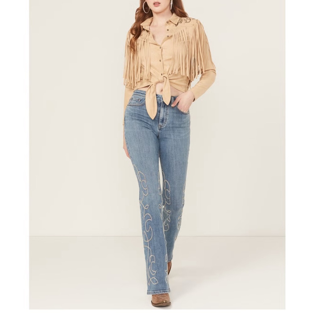IDYLLWIND ARBOR MEDIUM WASH LEGEND HIGH RISE BOOTCUT SUPER STRETCH DENIM JEANS